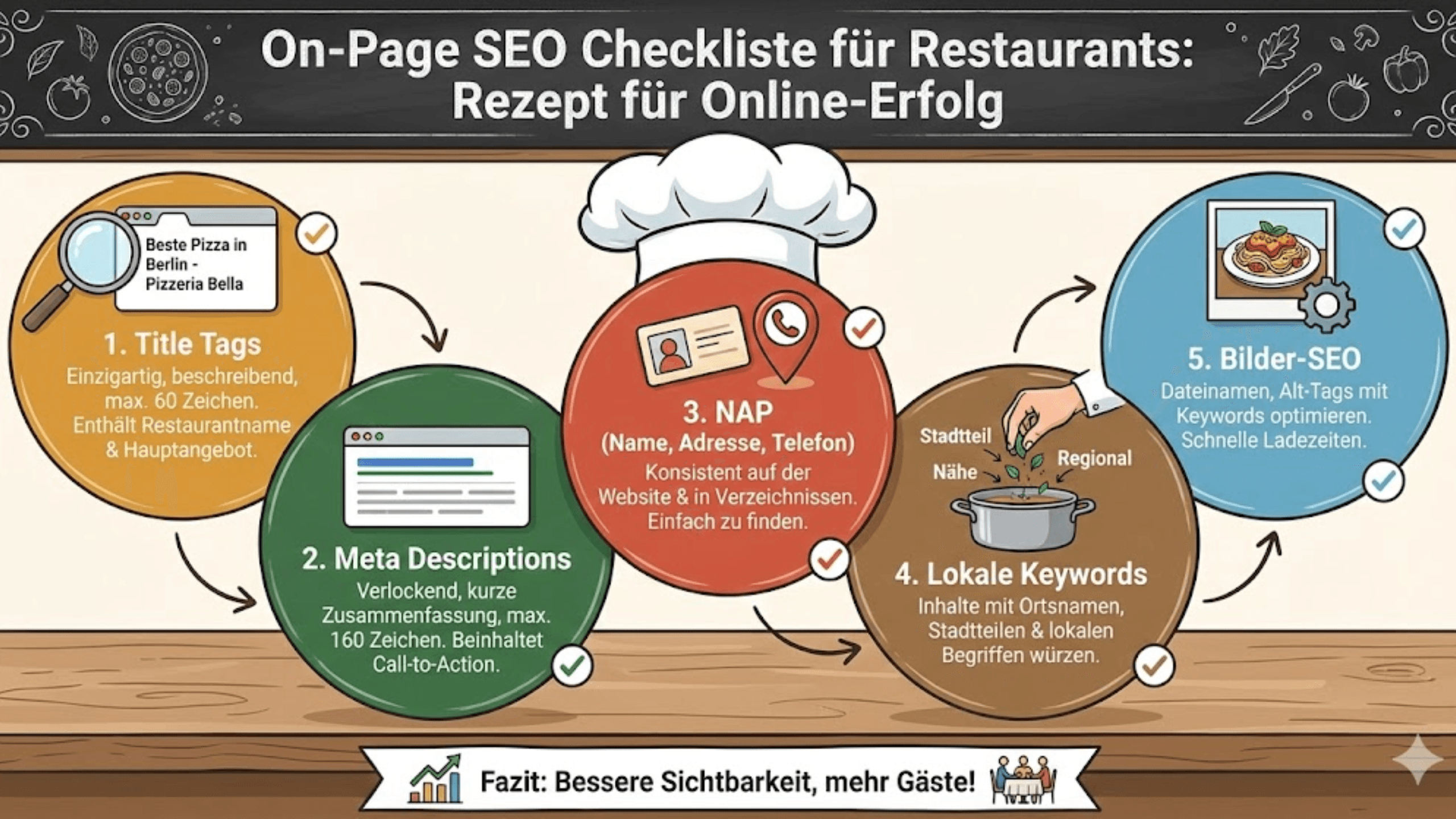 On-Page SEO Checkliste: Title Tags, Meta Descriptions, NAP, lokale Keywords, Bilder-SEO